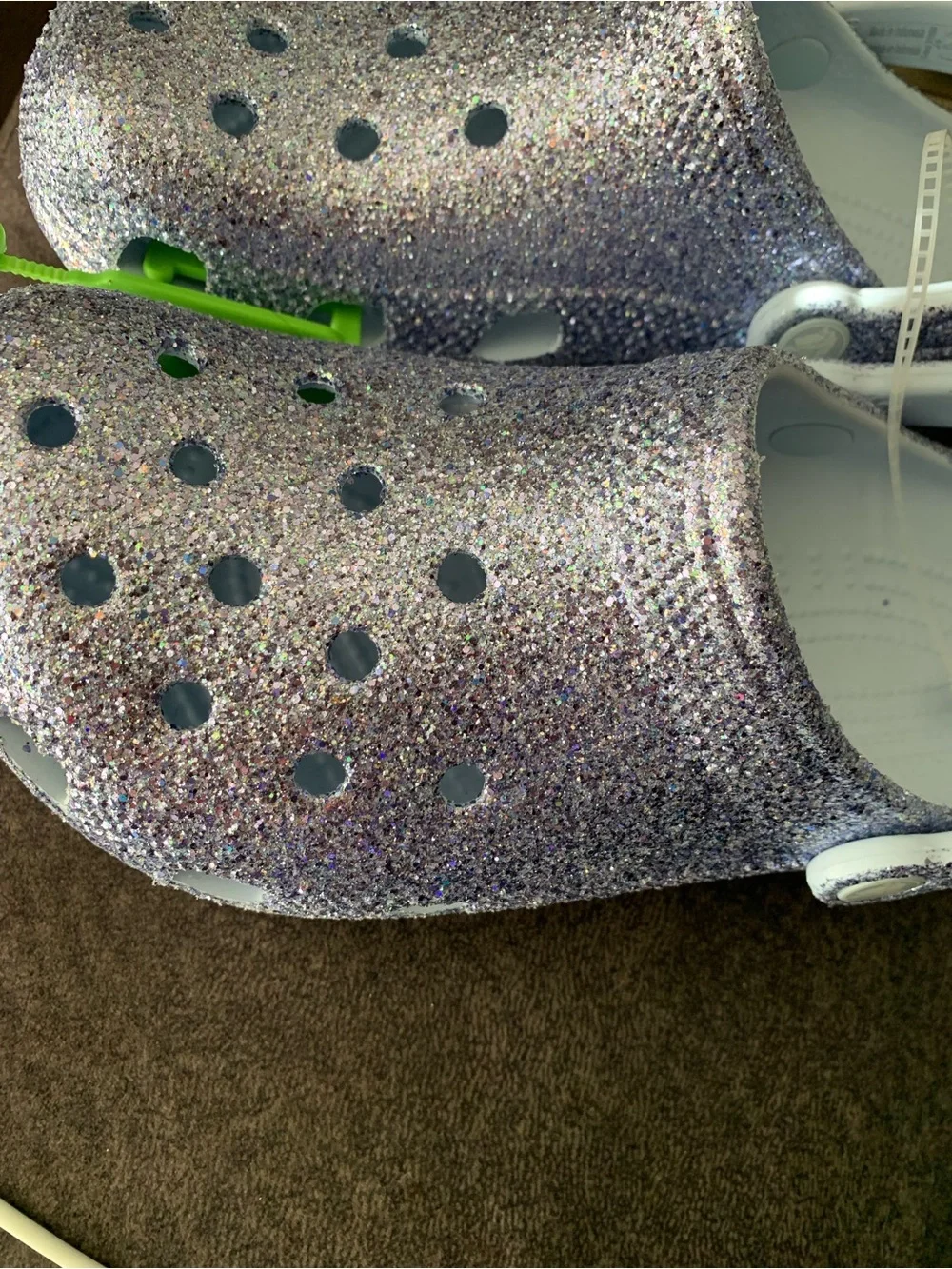 NWT - Kids' Classic Chunky Glitter Clog - Blue Frost/Purple Glitter Size J5